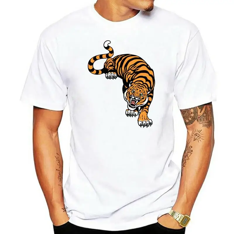 Tiger Short Sleeve Animal Print T-Shirt Yakuza Shirt Japanese Casual Unisex Tee Classic Unique Tee Shirt