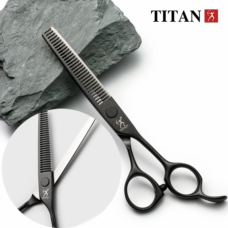 タイタン-バーバーシザーズ、理容師用ヘアカットツール、55インチ、60インチ、65インチの440c鋼製スリムシザー。
