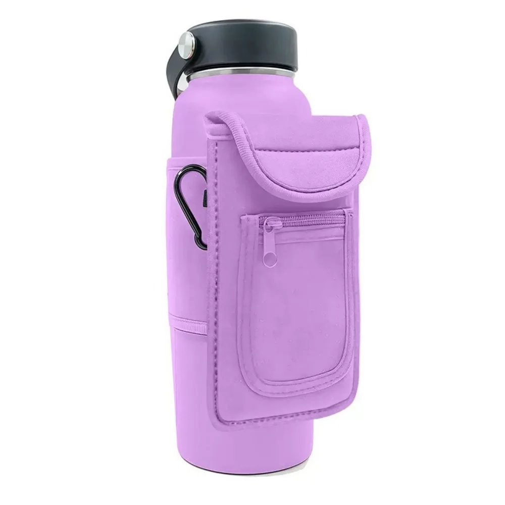 

Portable Gym Bottle Pouch Large Capacity Phone Holder Gym Sling Bag with Carabiner Easy Attachment Magnetic Bottle Sleeve