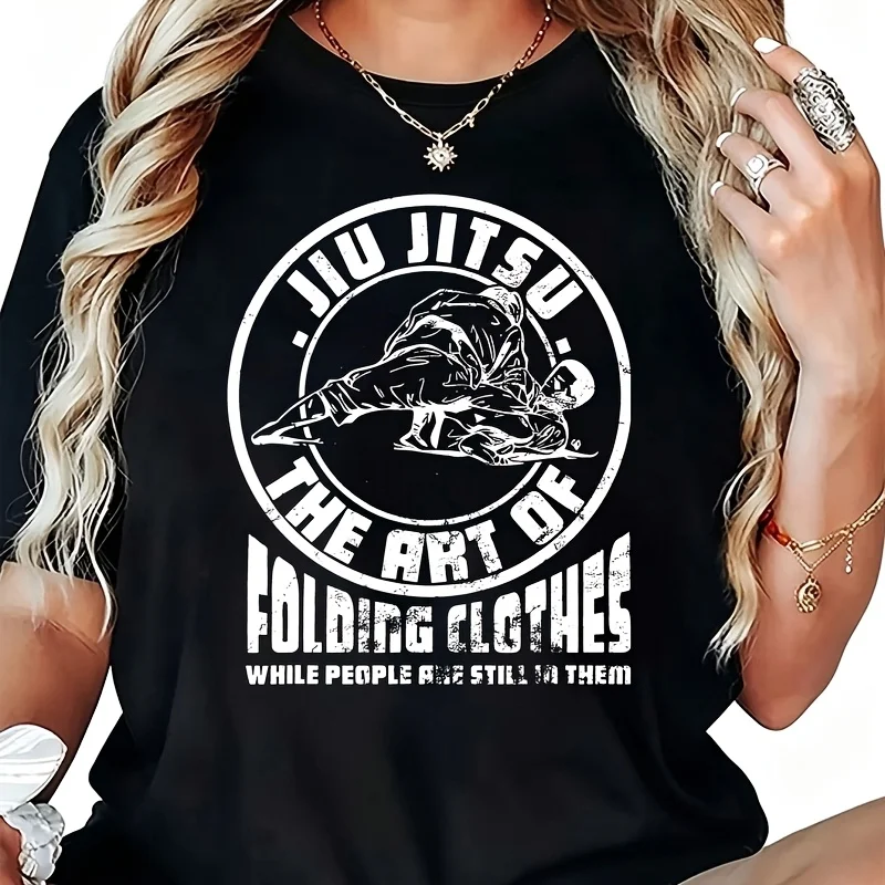 Retro Brazilian Jiu Jitsu MMA Gifts For Jiu Jitsu Women's T-Shirt 100% Cotton Funny Graphic Short Sleeve Tee Novelty Shirt Casual Crew Neck Top S-5XL