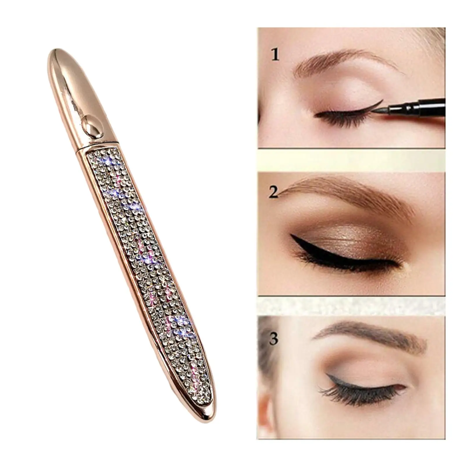 5xZelfklevende vloeibare eyeliner lijmvrij voor ogenmake-up Diamond Rose Gold