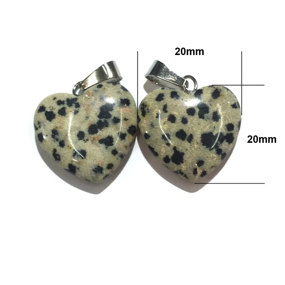 2pcs 20mm Peach Heart Shape Natural Stone Pendant Opal Crystal Quartz Charms for Jewelry Making DIY Necklace Earrings Accessory