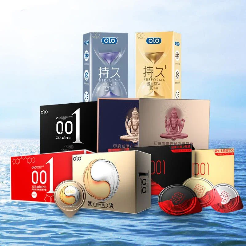 0.01 Ultra Thin Condoms for Men Ejaculation Delay Ice Hot Feeling Latex Condom Penis Sleeve Vaginal Stimulation Dult Sex Toys