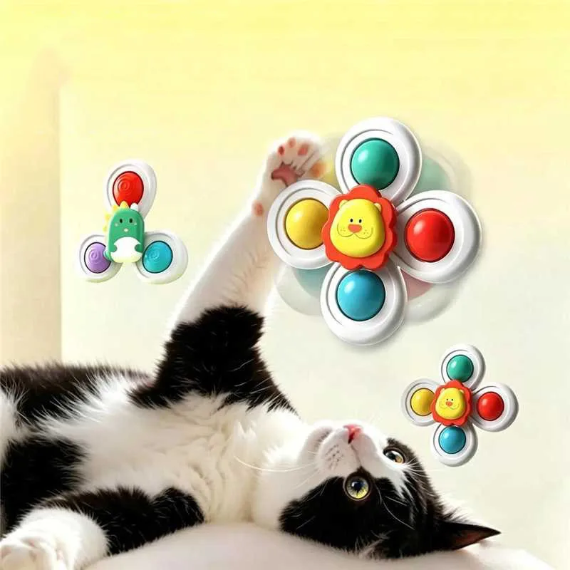 Suction Cup Windmill Cat Toy, Self-play Spinner Cat Toy Funny Kitten Toys Pet Supplies