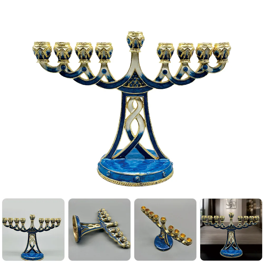 

Branch Hanukkah Candlestick Metal Holder Decorative Jewish Festival Holder for Desktop Living Room