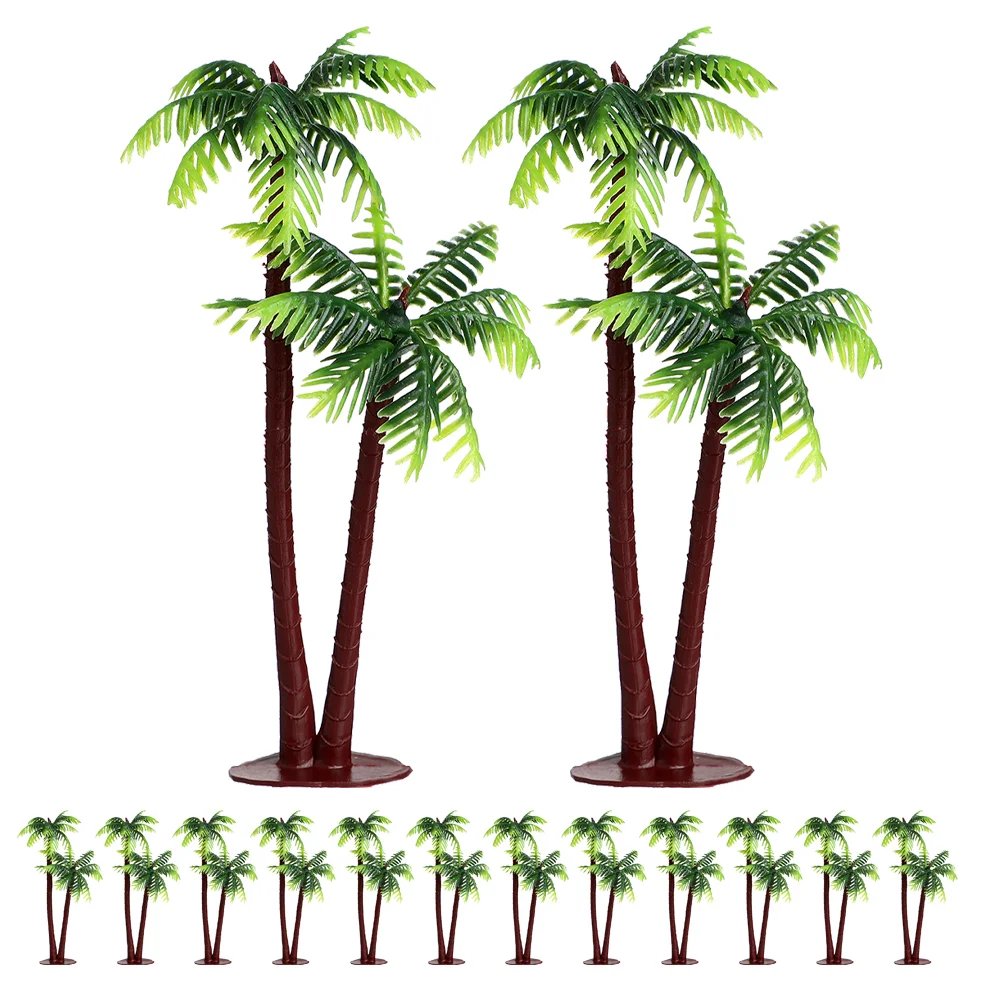 15 stuks Micro Landschap Kokospalm Mini Plant Decor Scène Layout Model Ornament Miniatuur Bomen Palm voor Kerststal Plastic