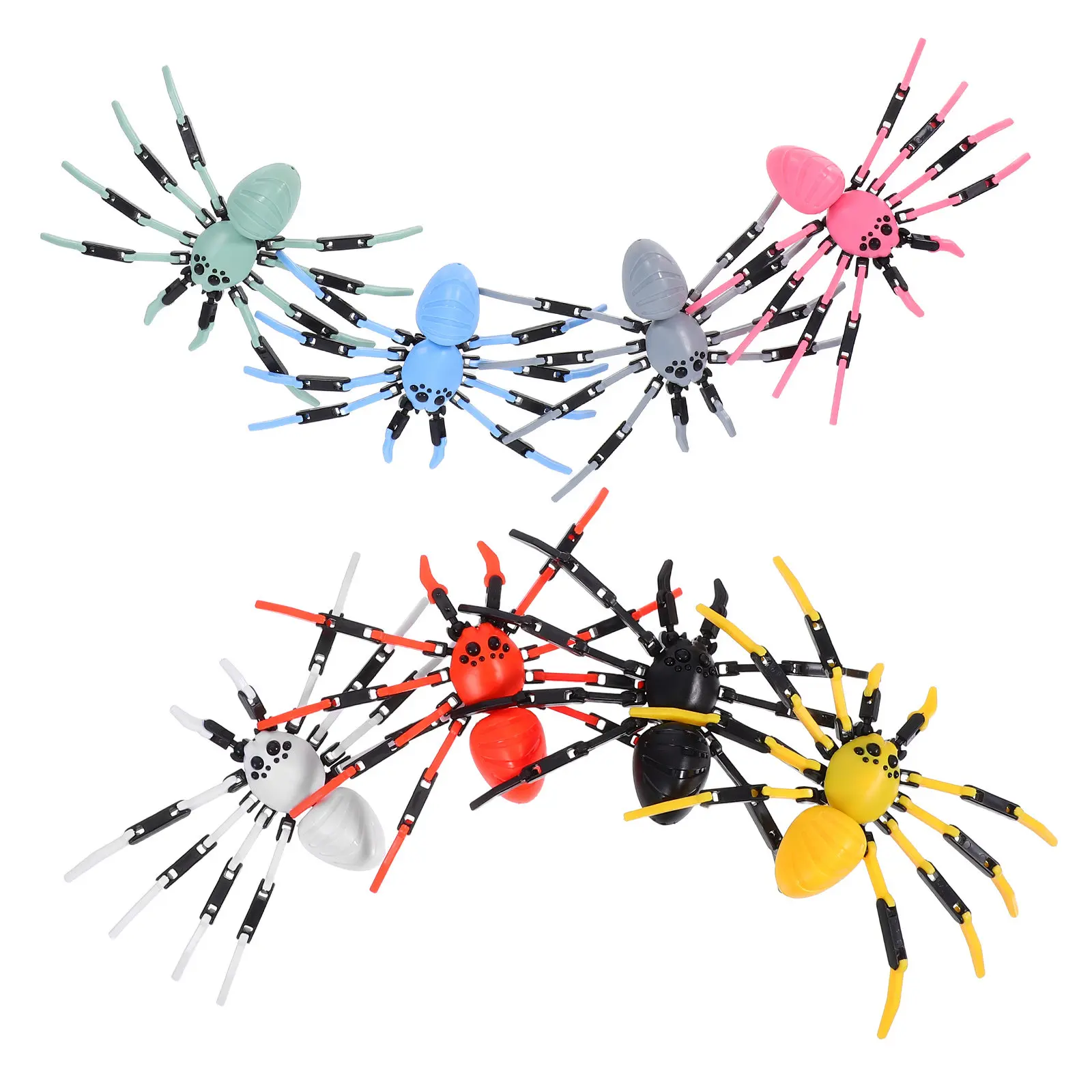fake-spider-8-piece-set-3d-movable-joint-giant-halloween-prank-props-flexible-crawling-spider-decorations