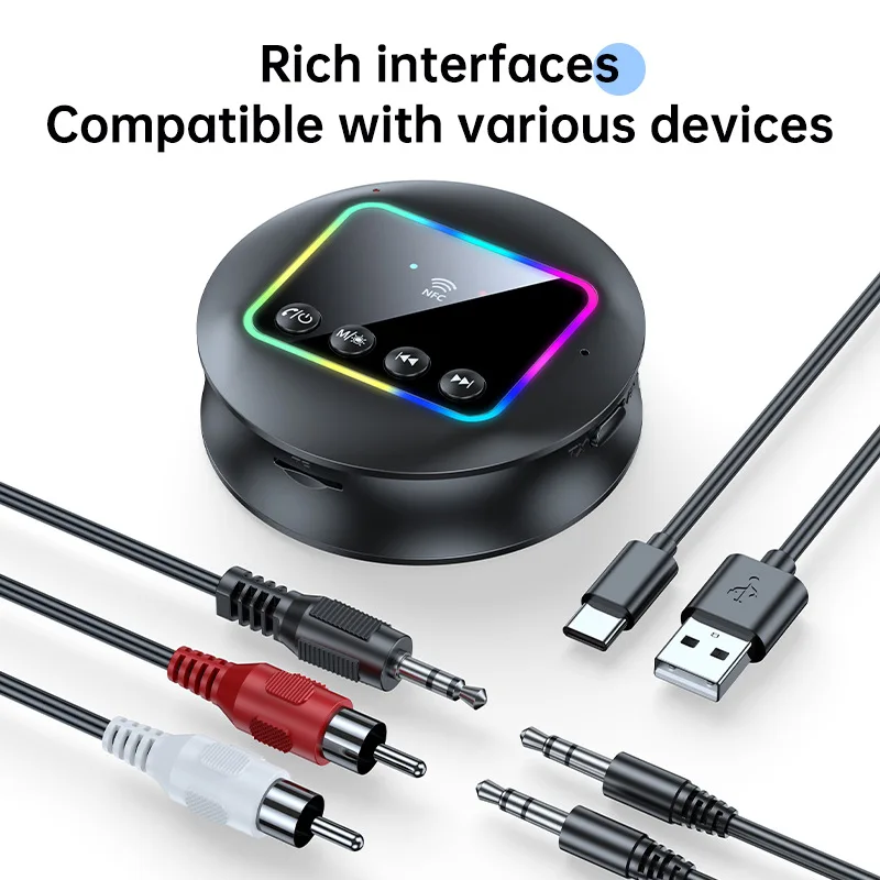 سيارة بلوتوث 5.4 استقبال الارسال سماعة لاسلكية تعمل بالبلوتوث سيارة محول مشغل MP3 يدوي دعوة المزدوج USB PD شاحن سريع LED