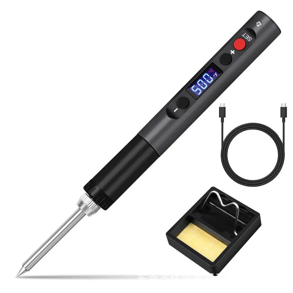 

65W Soldering Iron Kit LCD Digital Rapid Heating Welding Pen Adjustable Temperature with Soldering Iron Stand