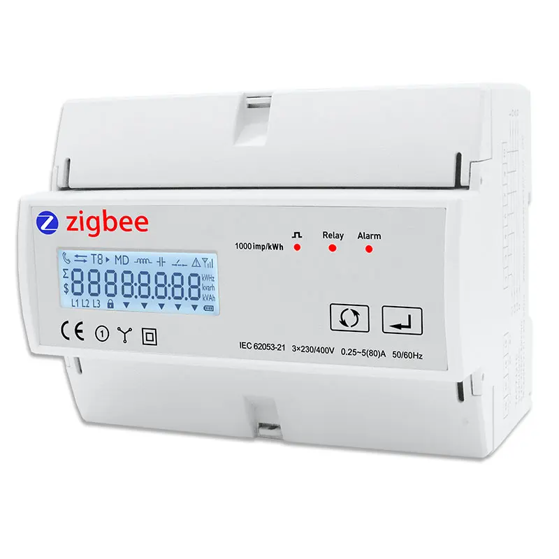 80A trifase Smart Wireless Zigbee Multi-Rate Rail contatore elettrico Watt contaore TAC7361C