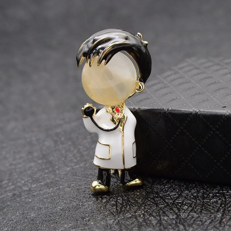 Fashion Opal Enamel Doctor Brooches Medical Brooch Pin Nurse Jewelry