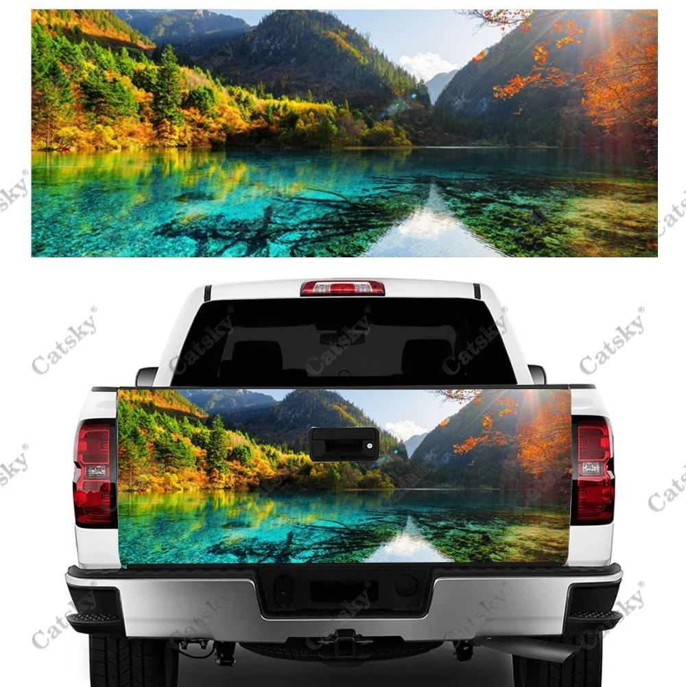 Natural Scenery Tree Car Tail Trunk Protect Vinly Wrap Sticker Decal Auto Hood Decoration Engine Cover for SUV Off-road Pickup