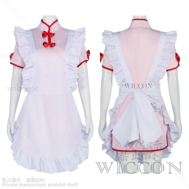 Anime Ranma 1⁄2 Nibun-No-Ichi champú Cosplay disfraz peluca estilo chino Chi-Pao vestido de sirvienta mujer Sexy Kawaii traje de fiesta Lolita