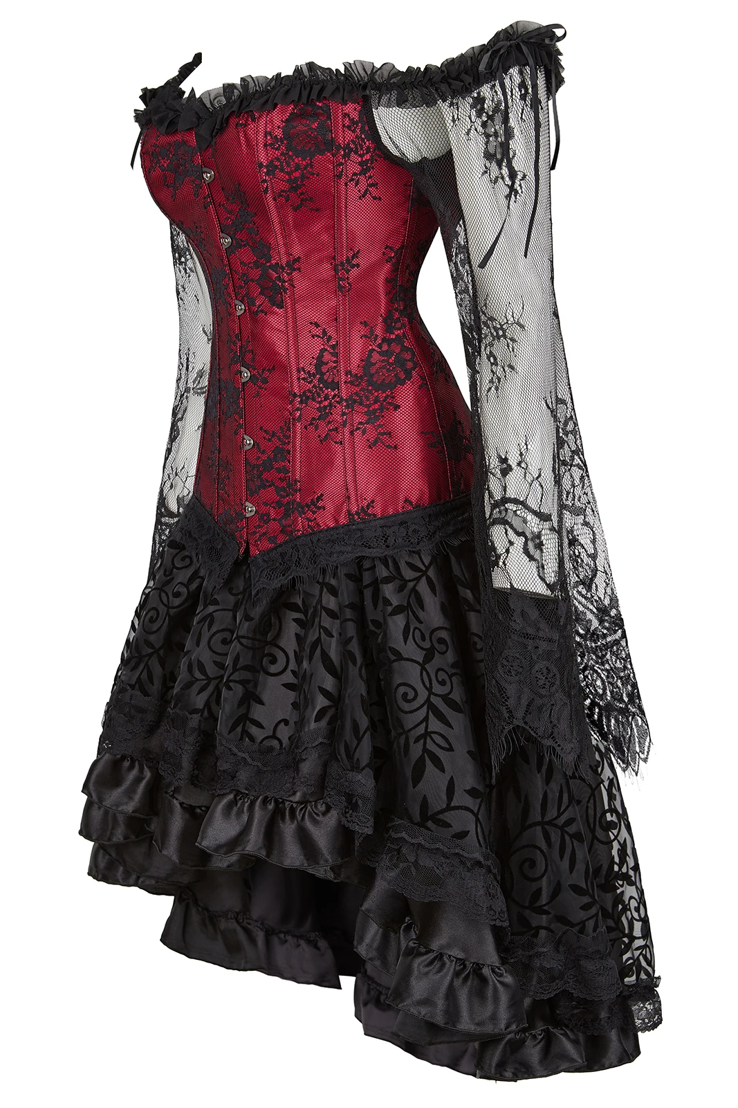 Gothic Corsets Dress Sexy Women's Vintage Breathable Corsage Steampunk Floral Bustier Skirt Halloween Costume Medieval Outfits