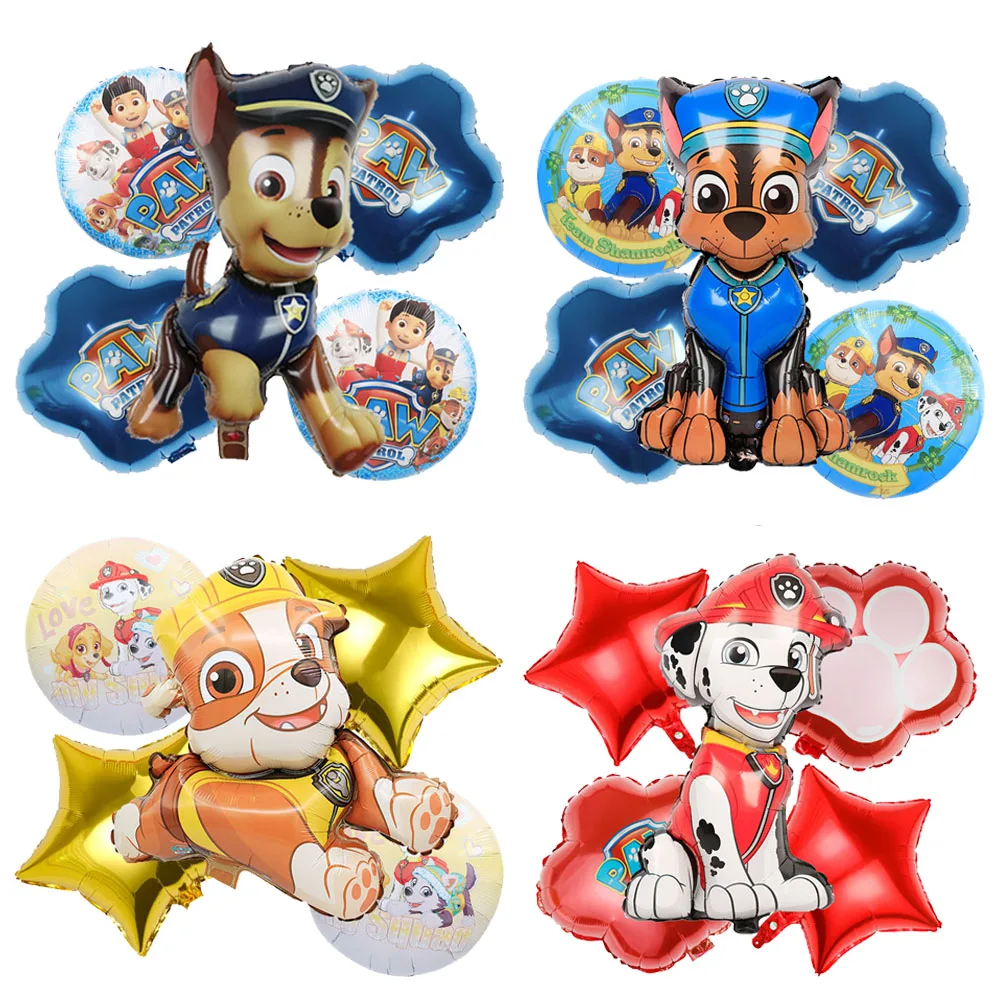 Paw Patroled Birthday Party Decorations Foil Balloon Sets Toy Happy Birthday Party Supplies Kids Boys Girls Chase Marshall Skye