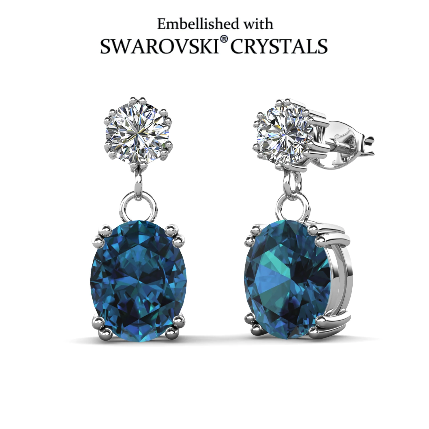 

Серьги-капли с двойным кристаллом, украшенные кристаллами Swarovski, женские украшения, свадебные, помолвочные, юбилейные украшения