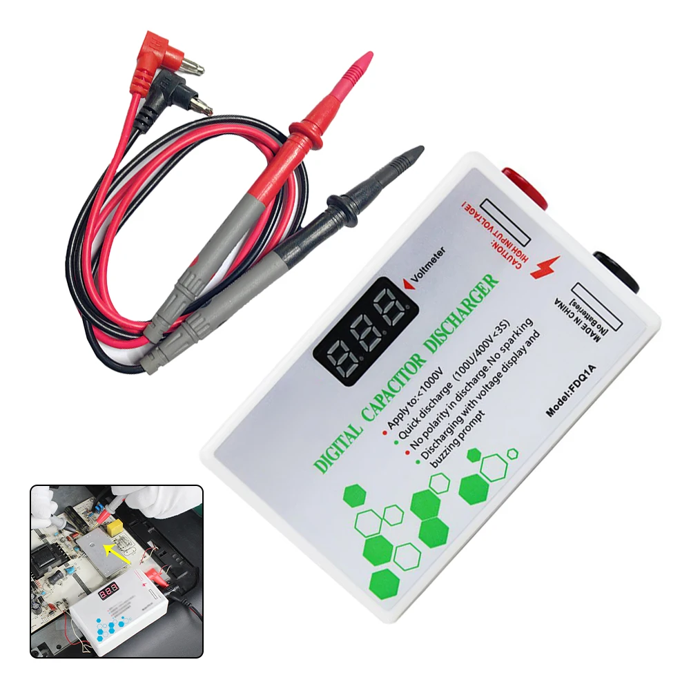 مفرغ مكثف الجهد العالي 10-1000 فولت أداة تفريغ سريعة وآمنة لحماية واختبار جهد الكهربائي #4