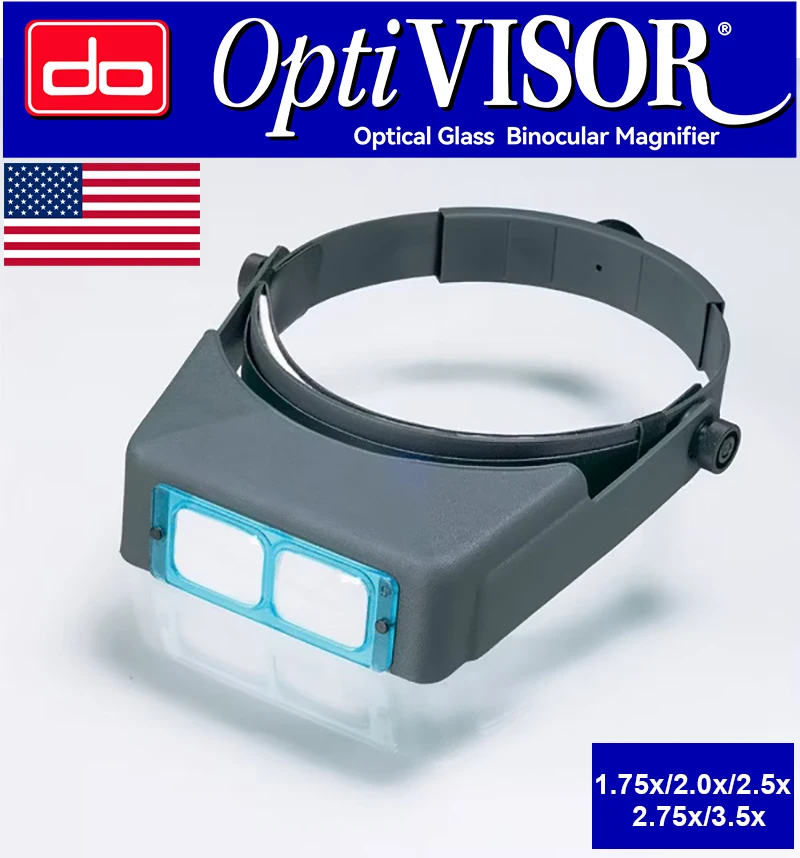 Donegan OptiVISOR Precision Binocular Headband Magnifier 1.75x 2x 2.5x 2.75x 3.5x Magnification Eyeglasses Loupe for Jewellers