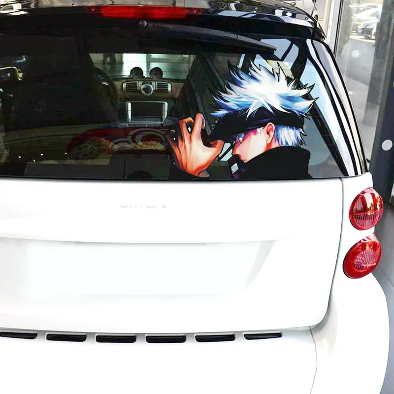 مضحك Jujutsu Kaisen Gojo Satoru Itador Fushiguro الكرتون ملصق عاكس الزجاج الأمامي السيارات الفينيل Caraccessories