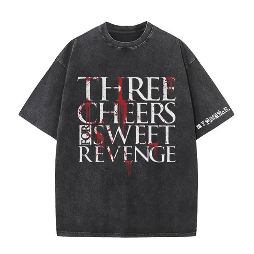 Camiseta Vintage lavada de la banda de Rock My Chemical Romance, camisetas góticas de tres saludos para Sweet Revenge, ropa para hombres y mujeres, camisetas