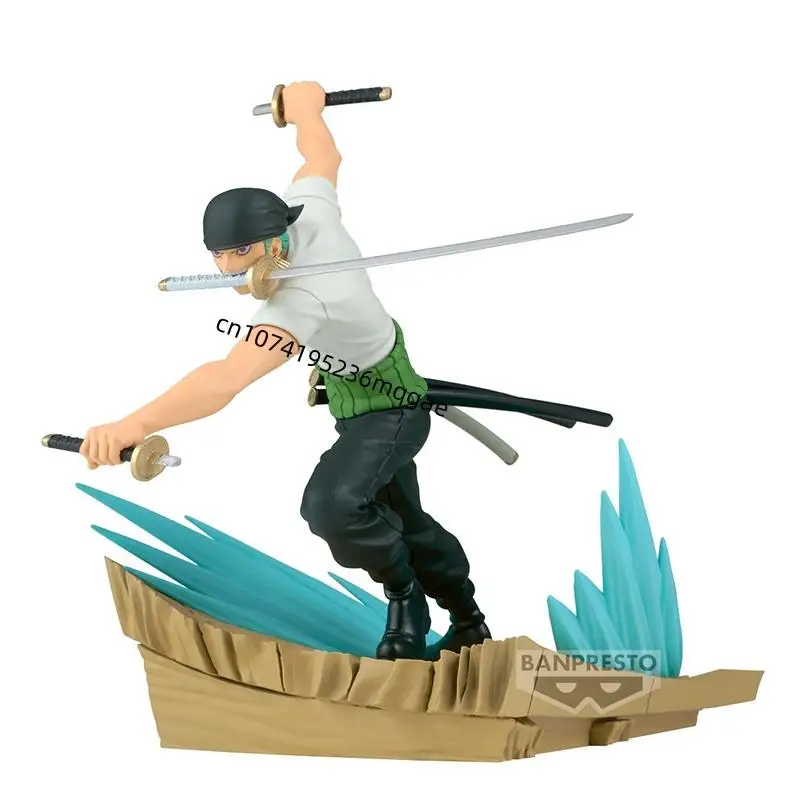 Asli Bandai ONE PIECE BANPRESTO SENKOUZEKKEI Roronoa Zoro Luffy Shanks Anime Action Figure Model Desktop Ornamen Hadiah