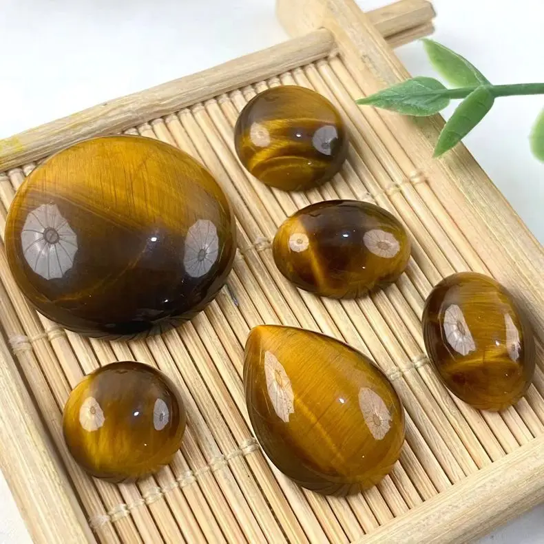 Wholesale 10pcs/pack Golden Tiger Eye Bead Cabochon 4mm 6mm 8mm 10mm 12mm 16mm 20mm 25mm 30mm Round Gemstone Stone Cabochon