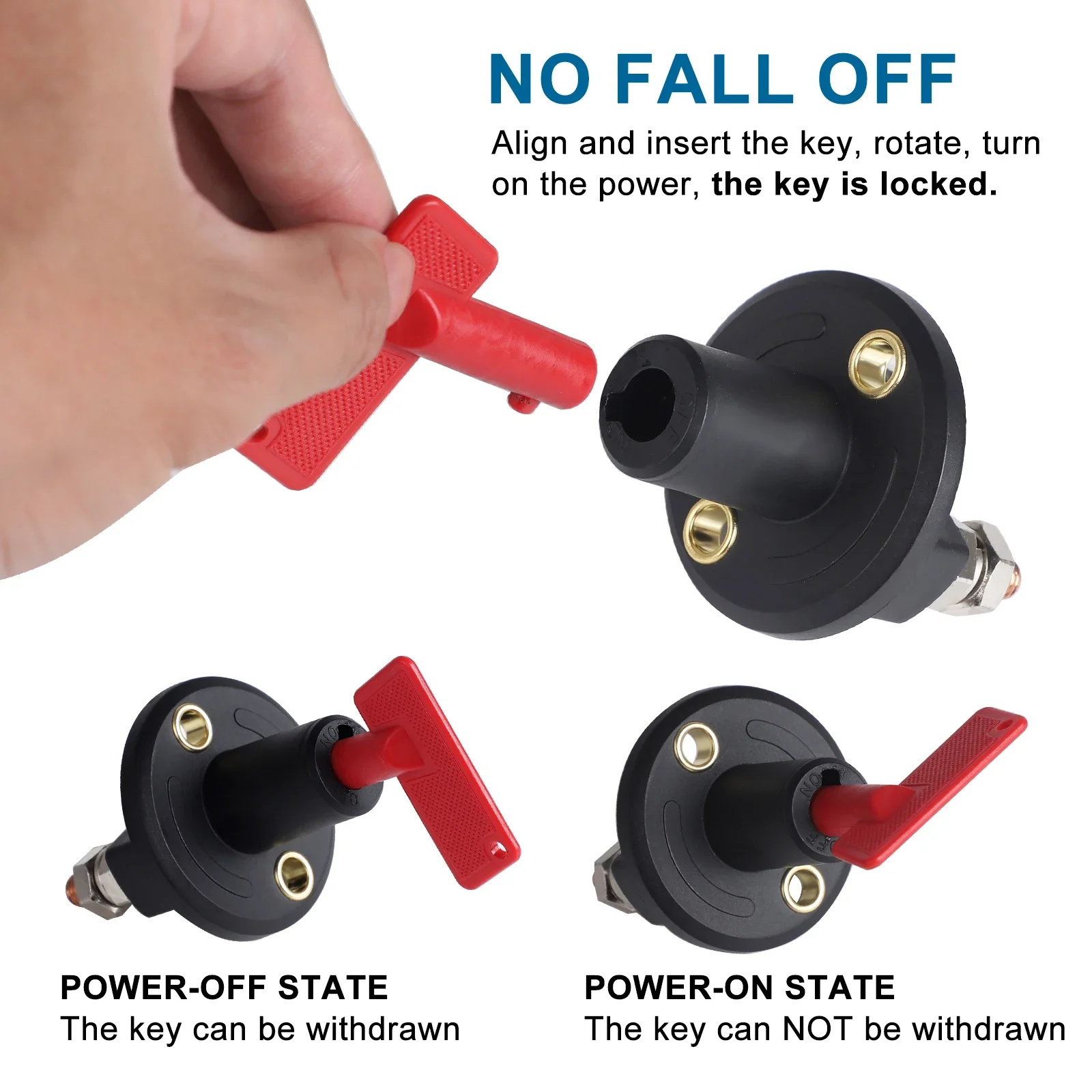 1 pçs chaves de plástico vermelho chave de reposição para bateria desconexão isolador interruptor energia matar interruptor corte carro van barcos interruptor chaves reposição