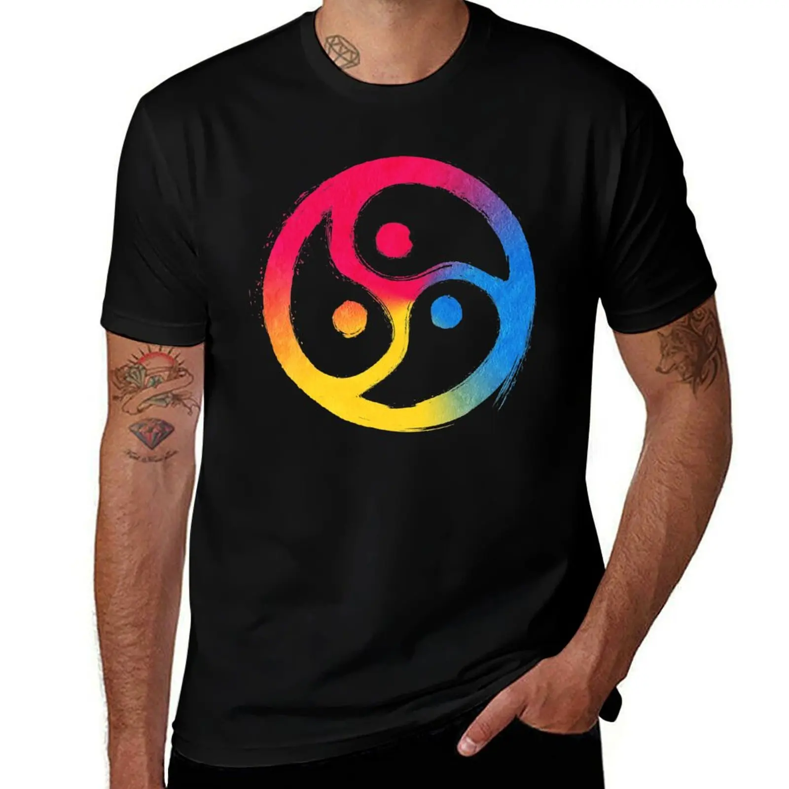 BDSM Triskelion Pansexual Pride T-Shirt Summer Holiday T-Shirt