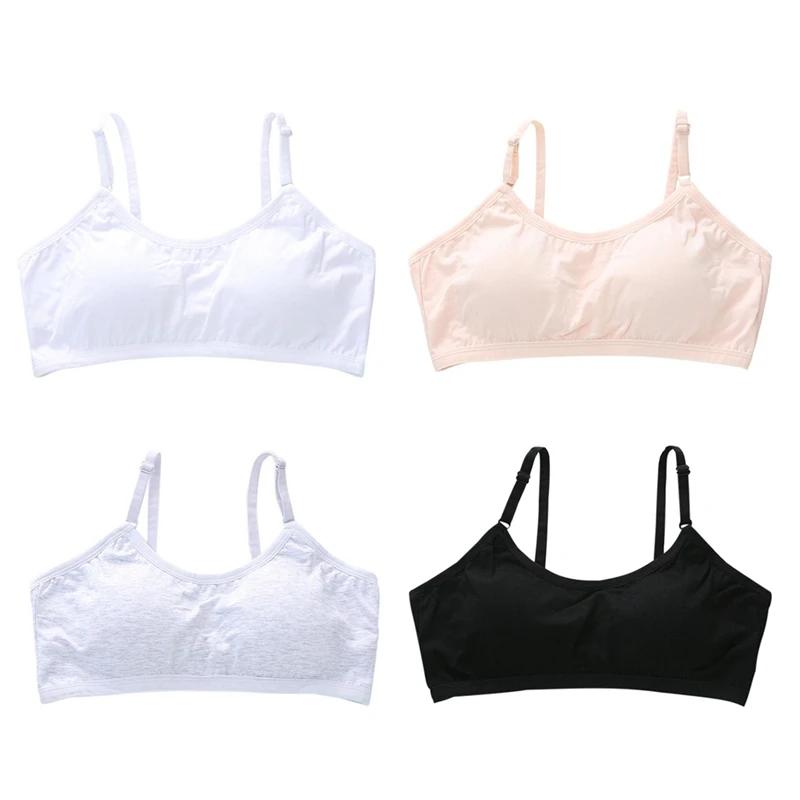 9-16 Years Kids Bras Young Girls Underwear Children Teenage Breast Care Training Bras Cotton Elastic Breathable Comfortable Bra