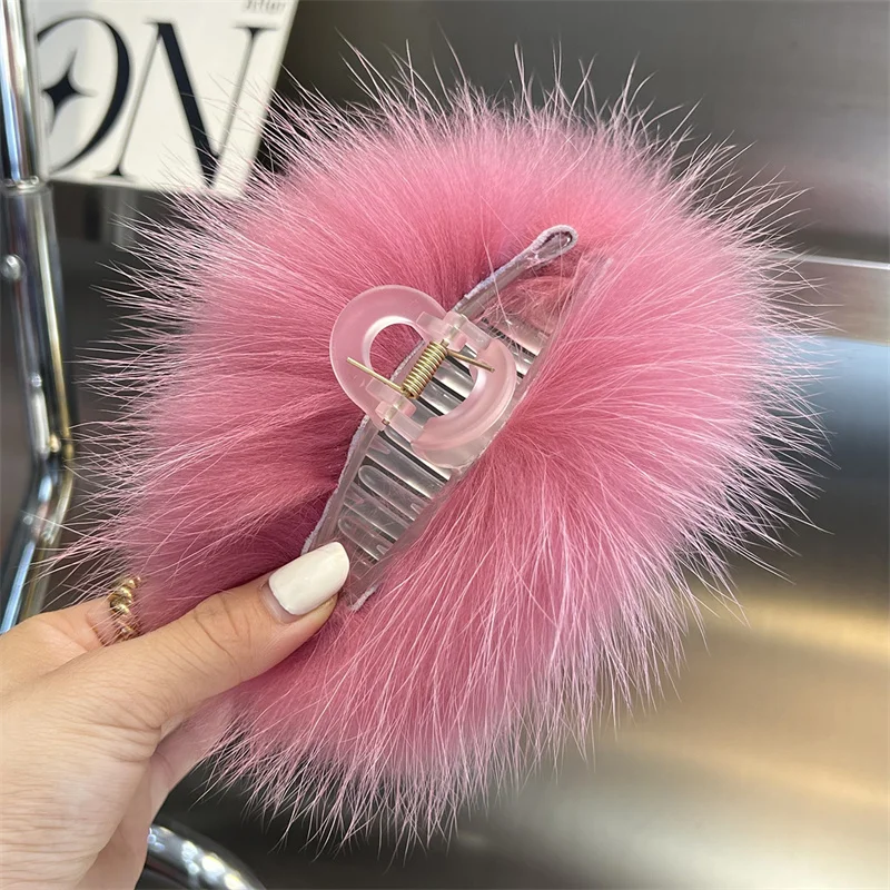 

Elegant Jelly Color Fox Fur Hair Clip Hair Claw For Women Girls Sweet Hair Ornament Headband Hair Clips Hairpin Hair Accessories