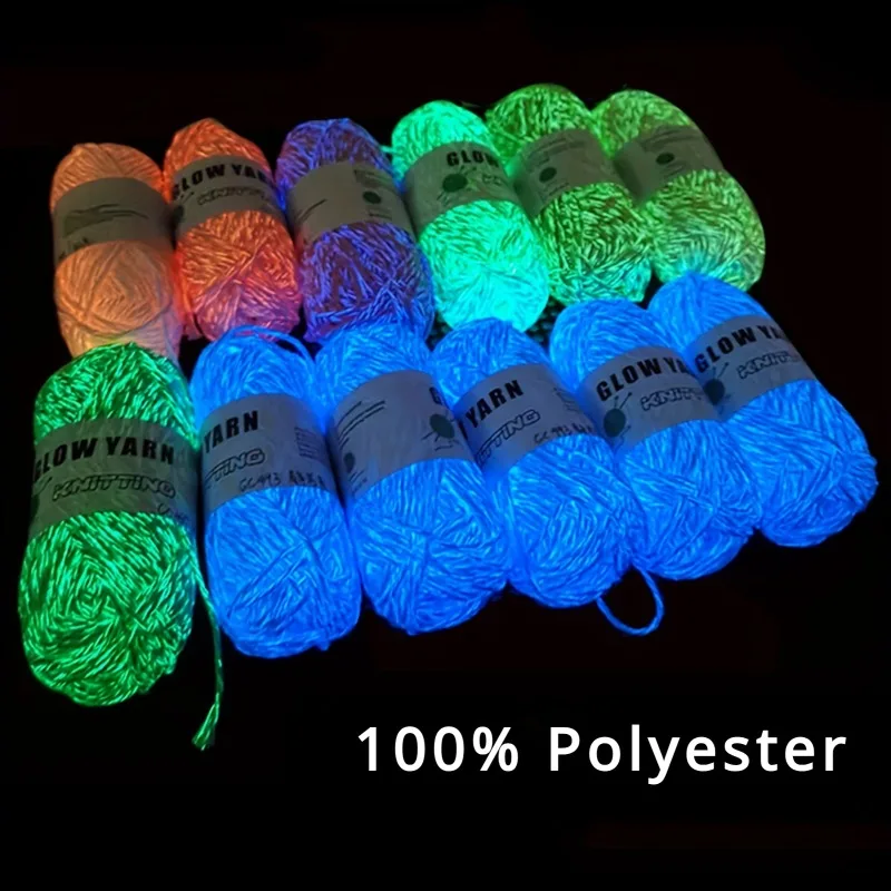 

5pcs Pure Cotton Functional Luminous Yarn Knitting Wool Glow in The Dark After Absorbing Sunlight Cotton Rope