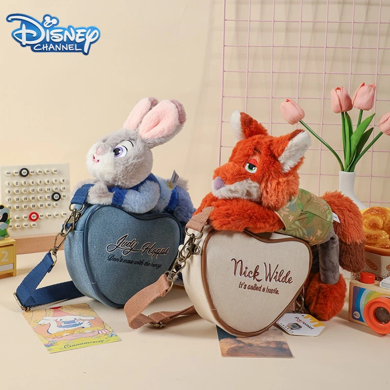 

Disney Zootopia Judy Nick Plush Toy Shoulder Bag Kawaii Crossbody Bag Stuffed Animal Doll Backpack Fashion Versatile Love Bags