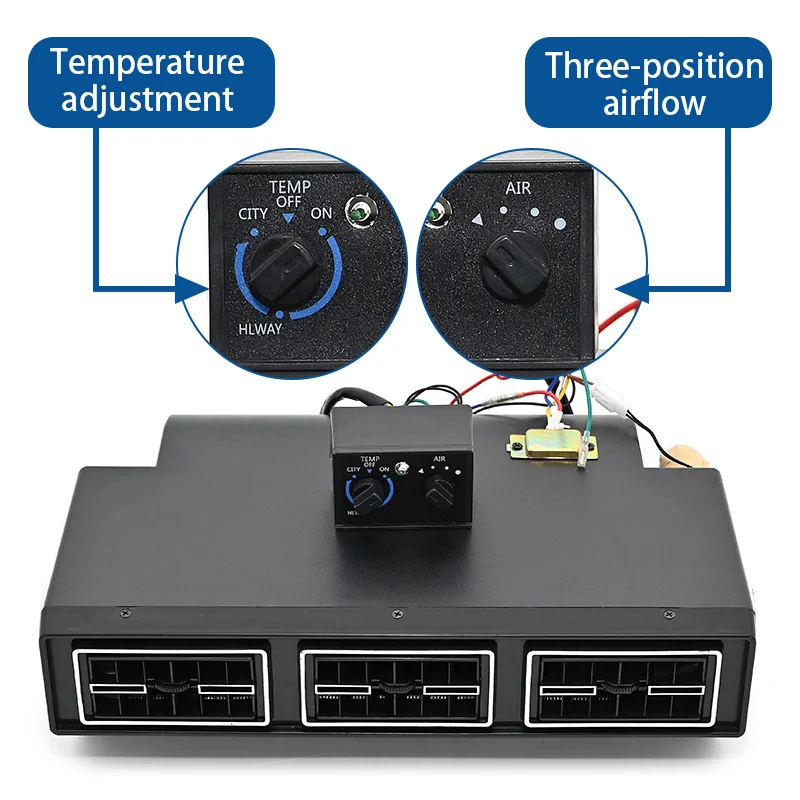 범용 변환 자동차 에어컨, 트럭 트랙터 밴 수확기용 냉각 증발기 조립 유닛, 3 단, 12V, 24V