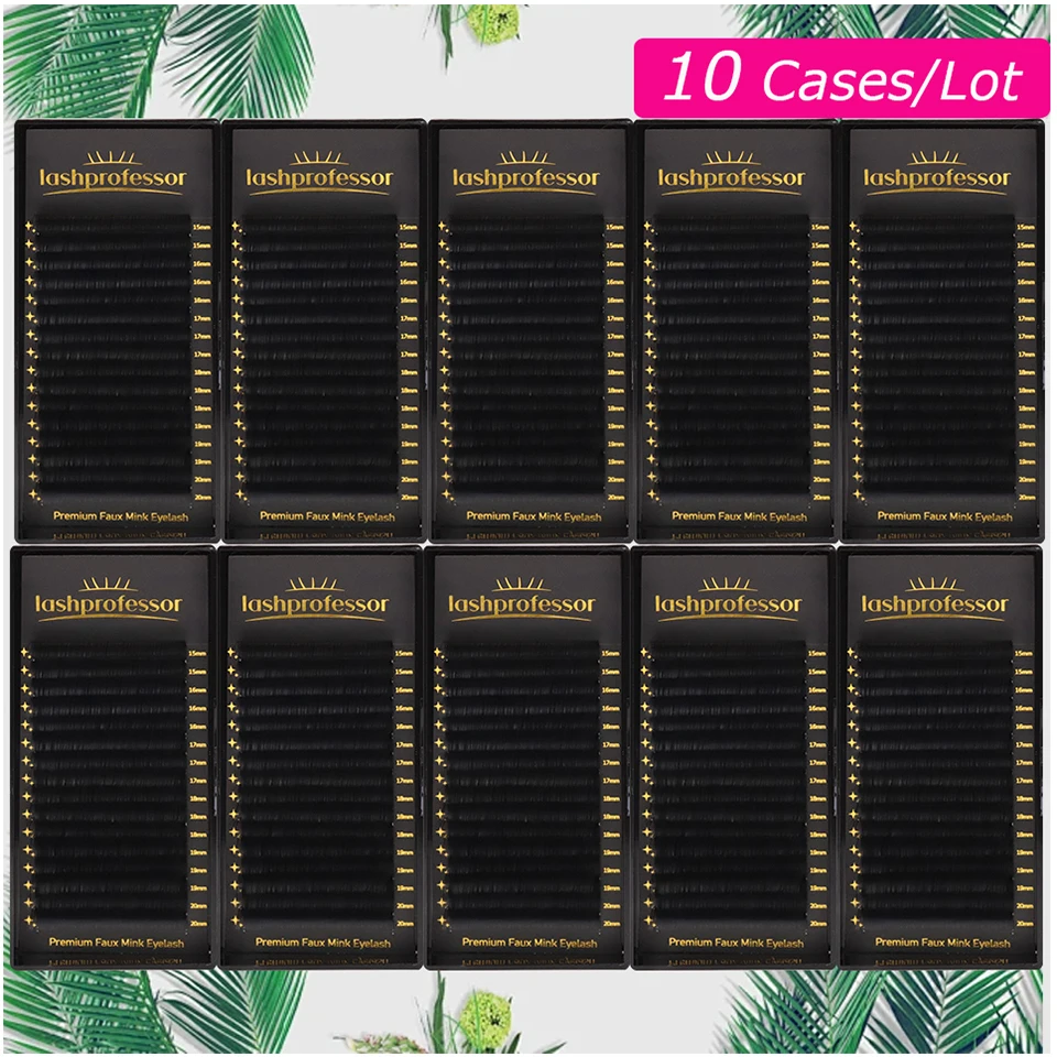 10 Pcs Classic Eyelash Extension 16 Rows Soft Faux Mink Lashes Russian Volume Makeup Eyelashes Professionals Individual Eye Lash