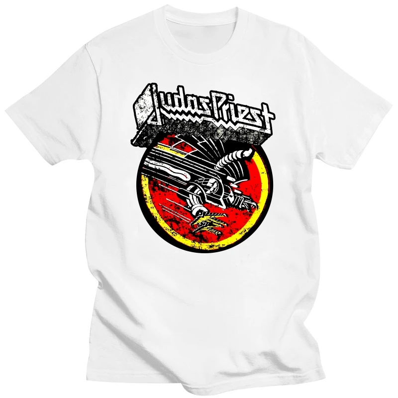 Judas Priest T Shirt Cool Black Graphic Print Retro Vintage Band Tees 1-A-169 O-Neck Hipster T shirts