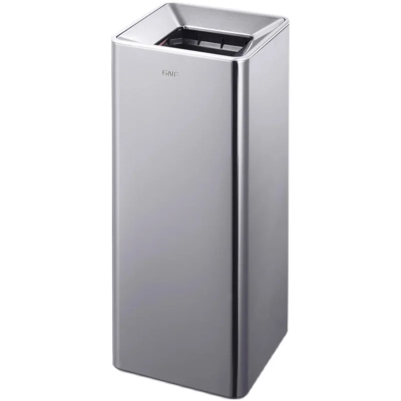 

Light luxury stainless steel trash can 16 liters bathroom 23L washbasin paper towel storage cylinder square direct throw without