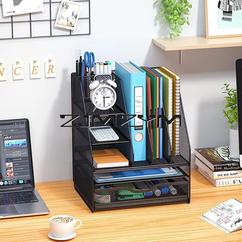 Document Tray Multilayer Metal Desktop File Rack Storage Box Office Supplies Storage Data Organizer File Rack