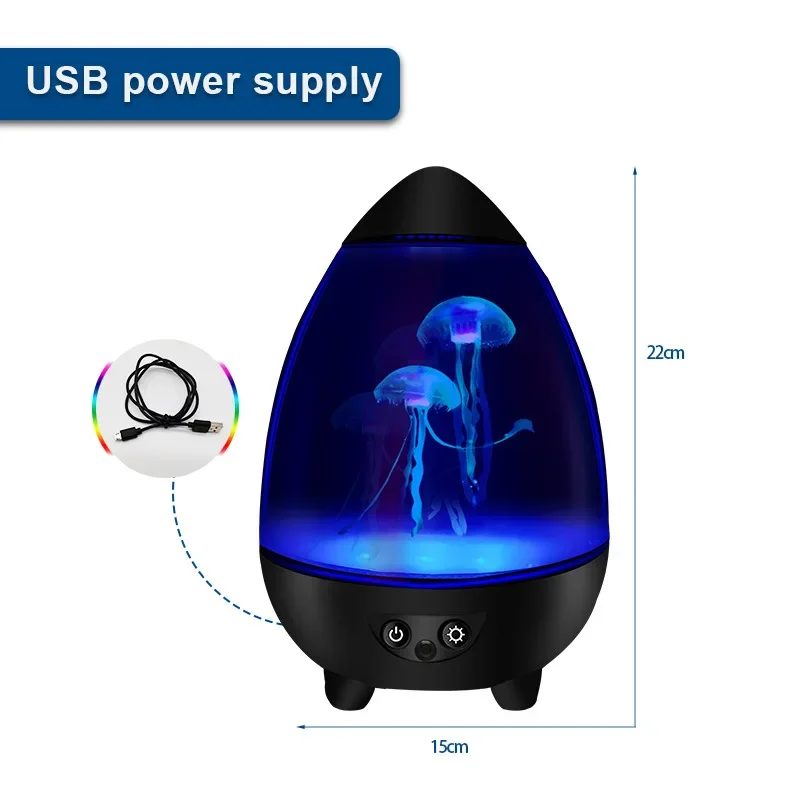 LED 물고기 램프 주변 야간 조명, 리모컨 색상 변경 장식 조명, USB 수족관 어린이 생일 선물