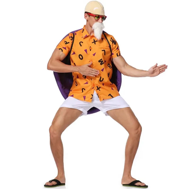 

Adult Men Halloween Master Roshi Kame Sennin Tortoise Man Cosplay Costume fg8'.