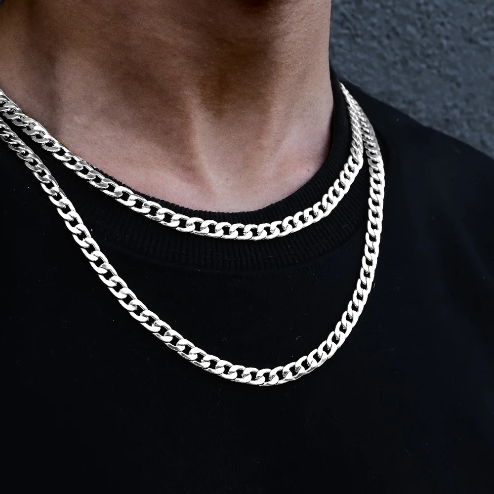 High Quality Classic Cuban Link Chain Smooth Necklace Fashion Jewelry Gift Party Men and Women Suitable For All Occasions