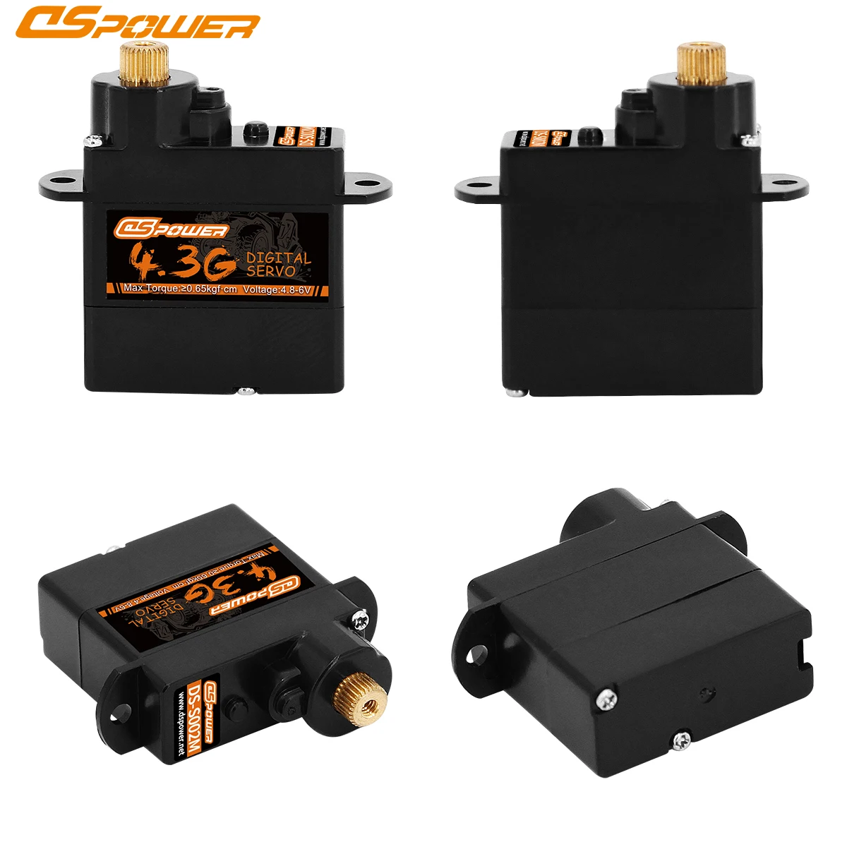 DSPOWER 4.3G 코어리스 모터 플라스틱/금속/알루미늄 기어 마이크로 디지털 JST1.25/JR2.54 RC 1/24 자동차 비행기 고정익 드론용