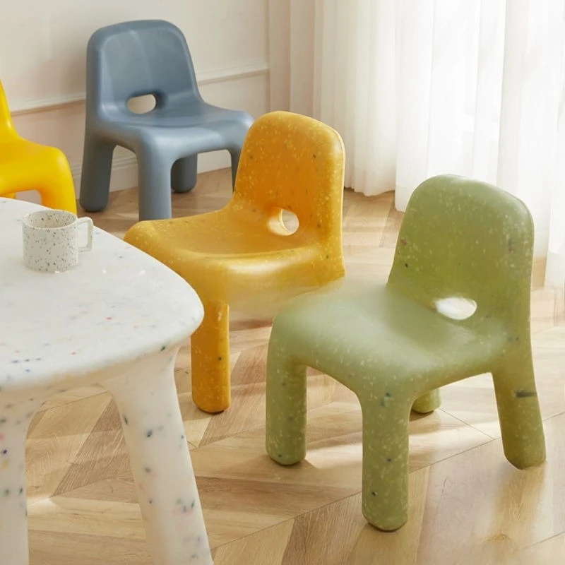 Chair Simple children's chair Plastic low stool Internet celebrity backrest Children's bench