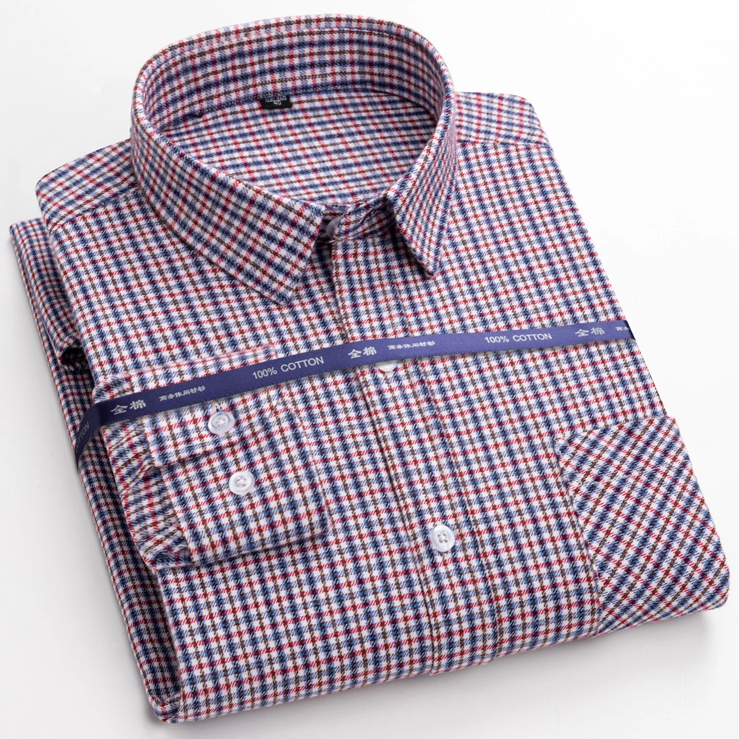 

New men's long-sleeved cotton jersey textured checkered shirt - suitable for all seasons, trendy and comfortable for the street.