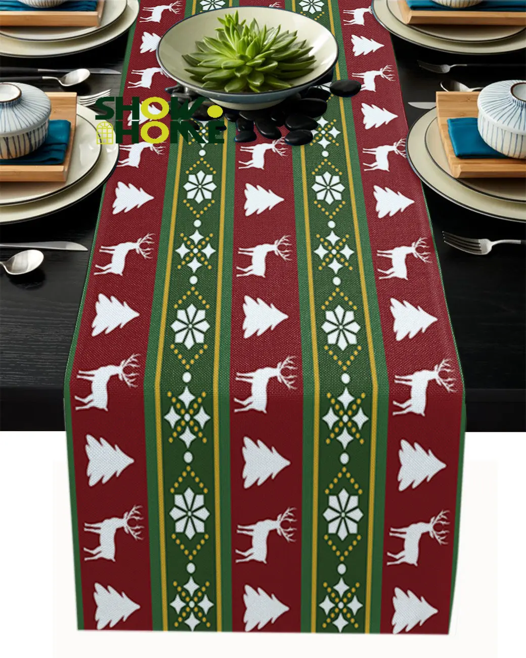 Merry Christmas Geometic Table Runner Wedding Decoration Dinning Table Runners Placemat Christmas Decor Tablecloth