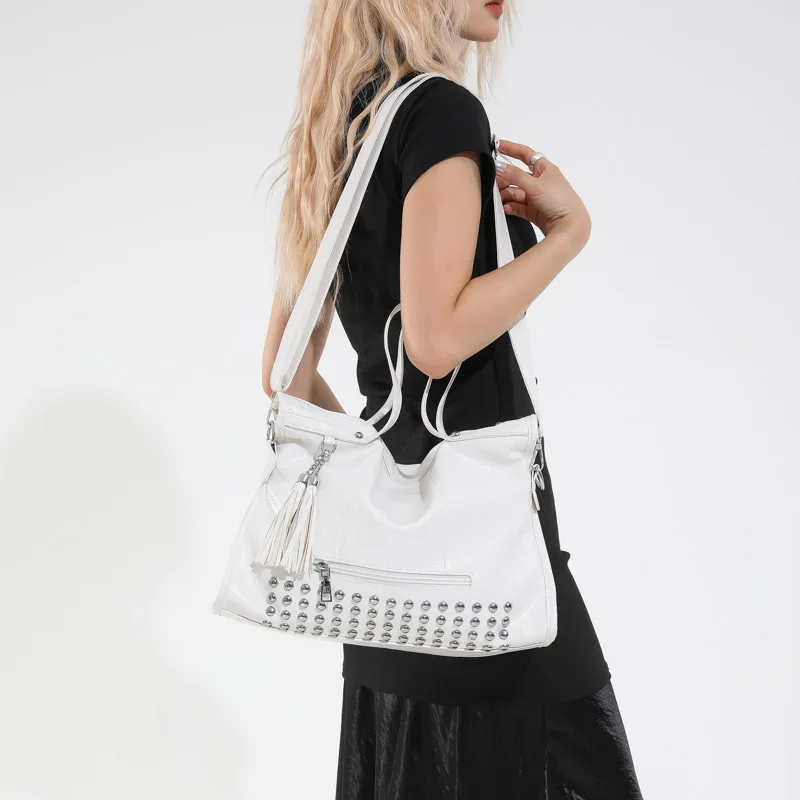 

2025 Hot Sale Studded Motorcycle Bag for Women Edgy New Baddie Handheld Crossbody Punk Trendy