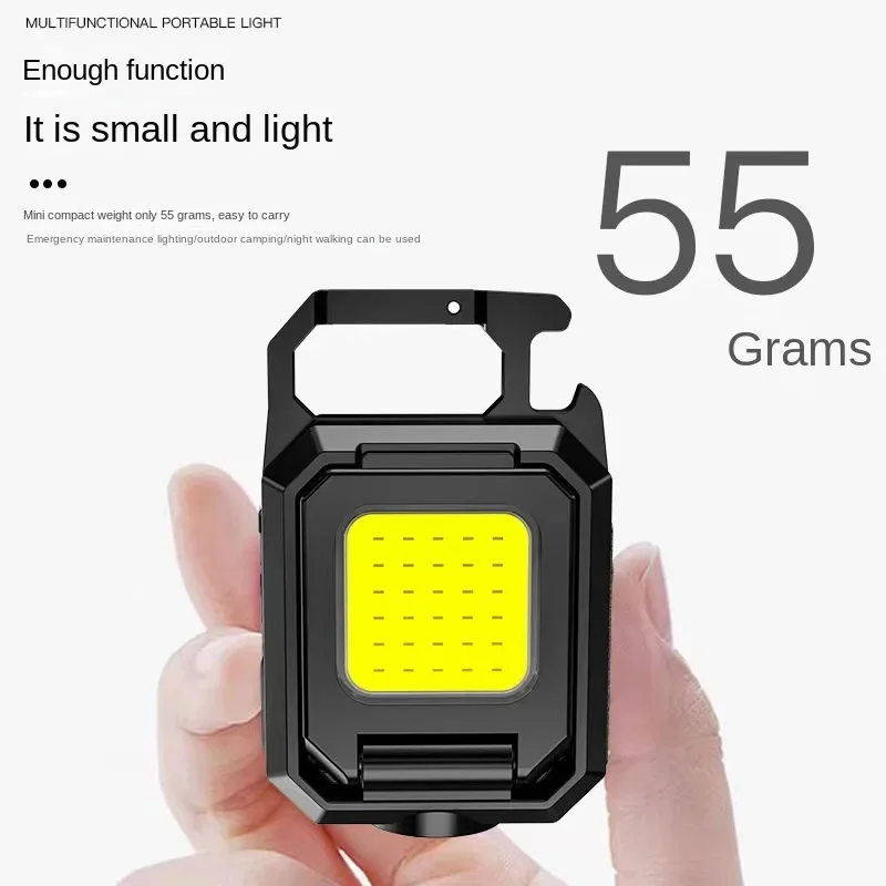 Multi functional outdoor keychain camping light, car emergency light, magnetic folding camping portable light