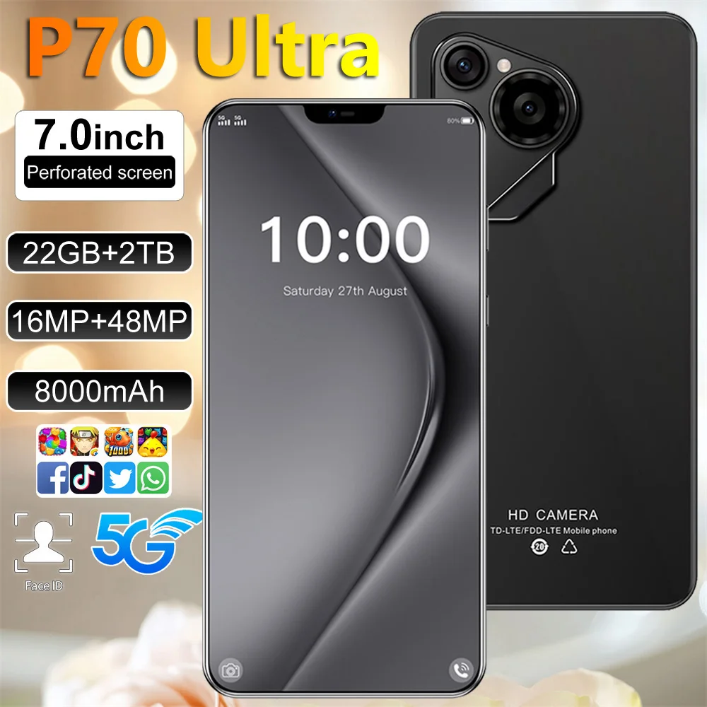 Viedtālrunis P70 Ultra 5G 2TB 8000mAh GPS