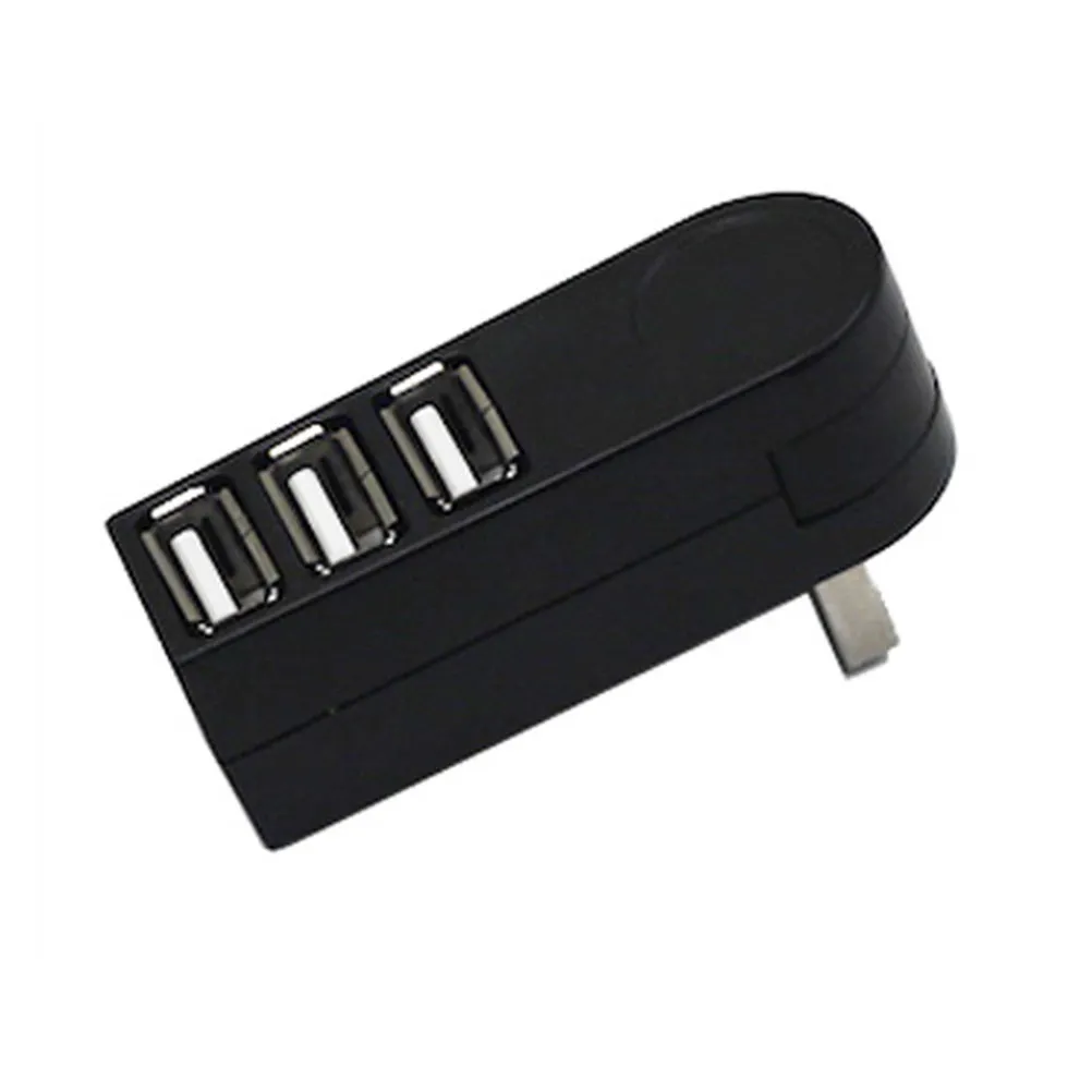 3 Port USB Splitter Portable Compact USB 2.0 Hub Rotatable Data Hub Compatible for Laptop Low Power Consumption High Speed