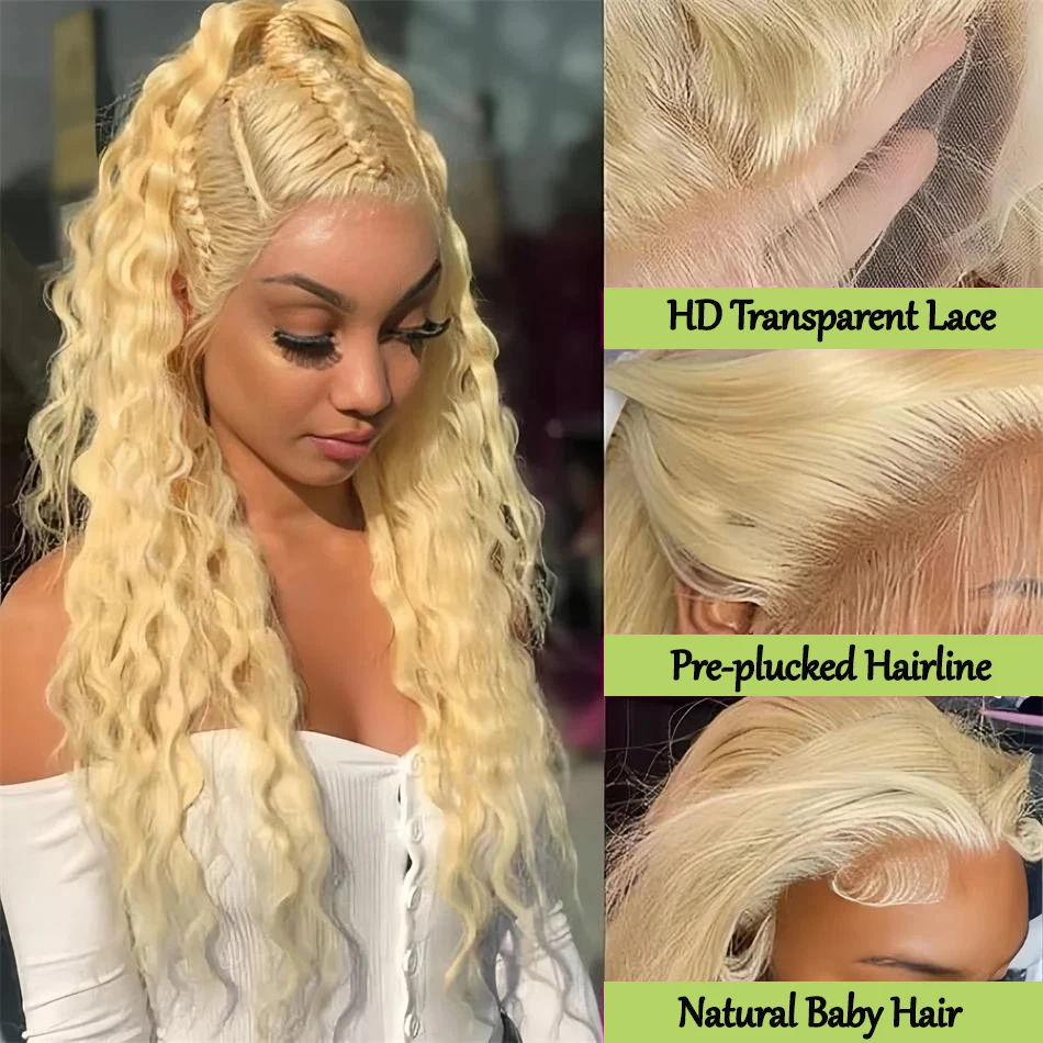 250 Density 13x4 HD Lace Frontal Wigs 613 Blonde Deep Wave Pre Plucked Brazilian Vietnamese Natural Burgundy 99j Frontal Wig Colored Curly Pre-pluck Human Hair Wigs 200 250 Density HD Lace Frontal Human Hair Wigs 427 Highlight Wigs