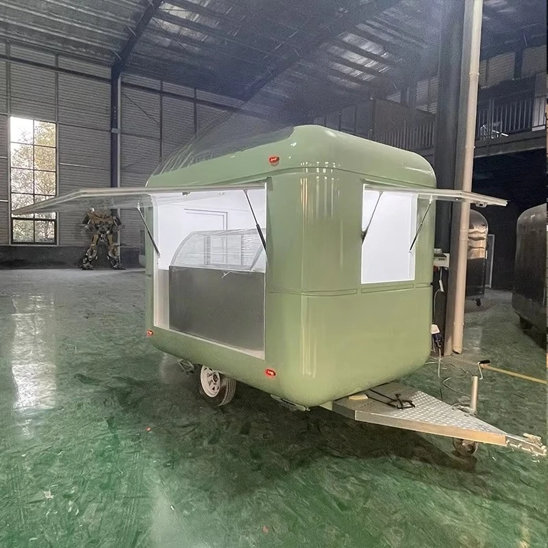 Customized Multi-functional Mobile Dining Trailer Frame Stainless Steel 1 Year Warranty Rust Resistant Hotdog Snack Food Truck